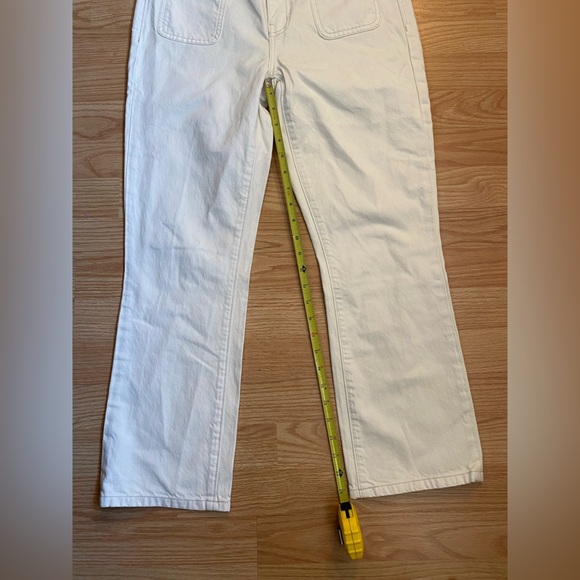 Current Elliott Womens High-Waist Crop Boot Cut Denim Pants Jean Cream Sz 28 - Picture 3 of 3